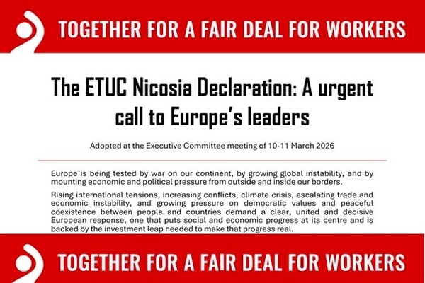 ETUC: Nicosiai nyilatkozat