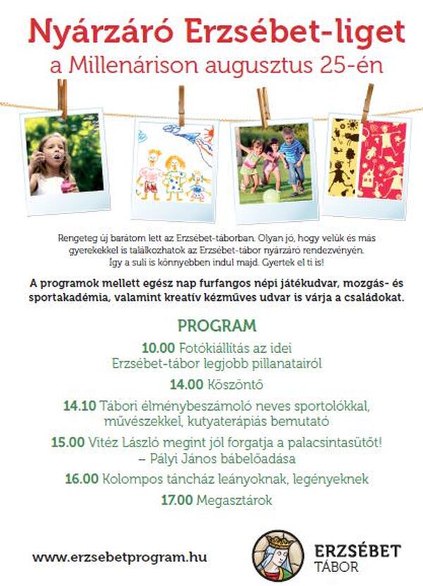 Nyárzáró Erzsébet-liget a Millenárison