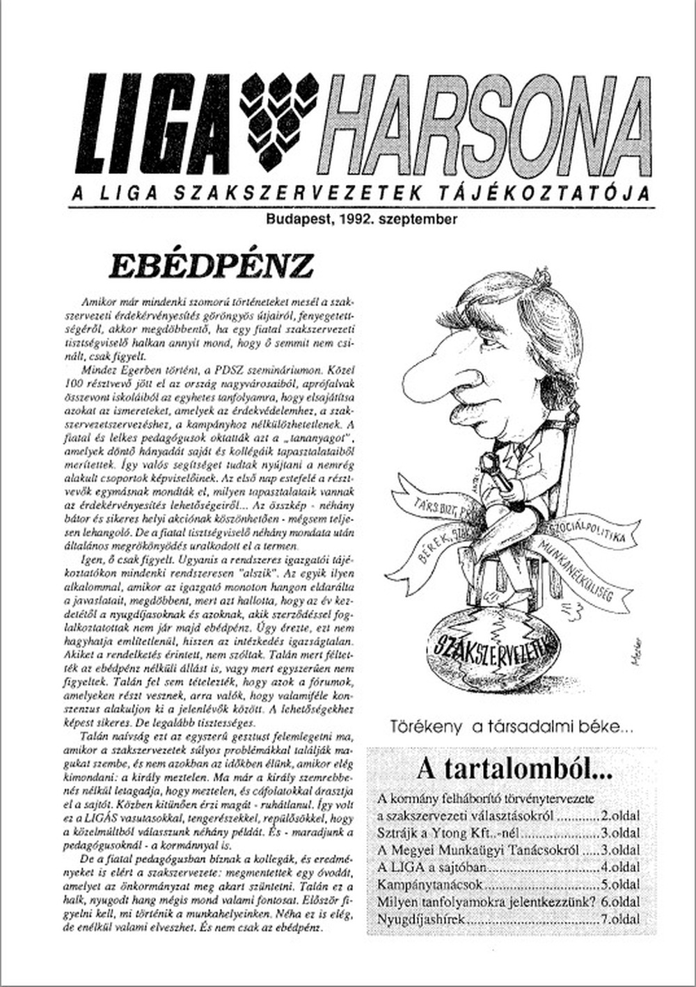 LIGA Harsona 1992. szeptember