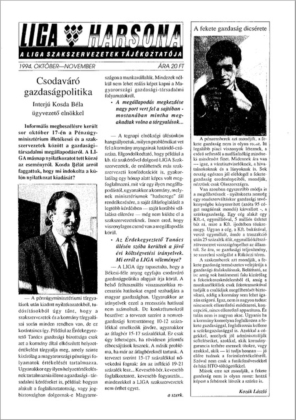 LIGA Harsona 1994. október-november