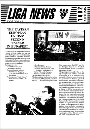 LIGA News 1992. ősz (angol nyelvű)