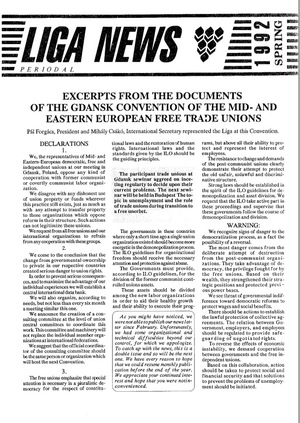 LIGA News 1992. tavasz (angol nyelvű)