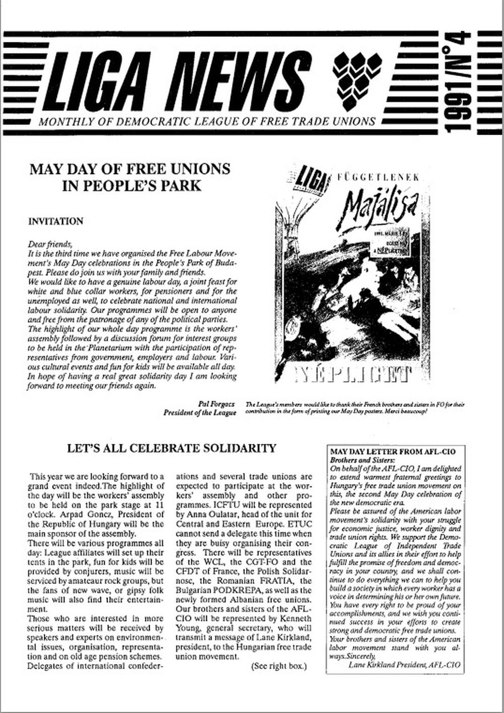 LIGA News 1991. április (angol nyelvű)