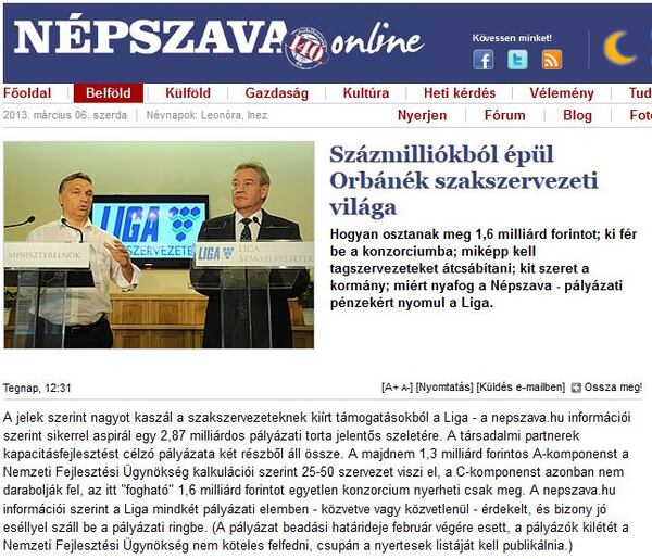 Pályázni bűn. Vallja a Népszava. Persze csak ha Gaskó Istvánnak hívják az embert. 