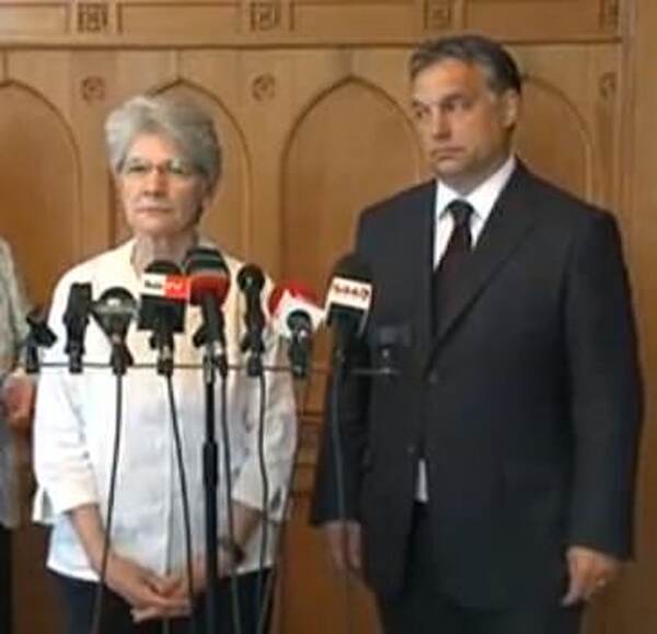 Orbán Viktor és Bernadette Ségol sajtótájékoztatója