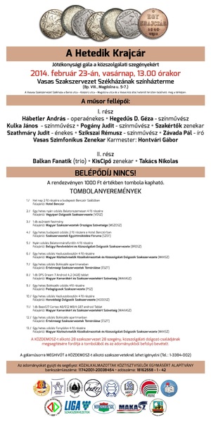 A Hetedik Krajcár - Jótékonysági gála a közszolgálati szegényekért